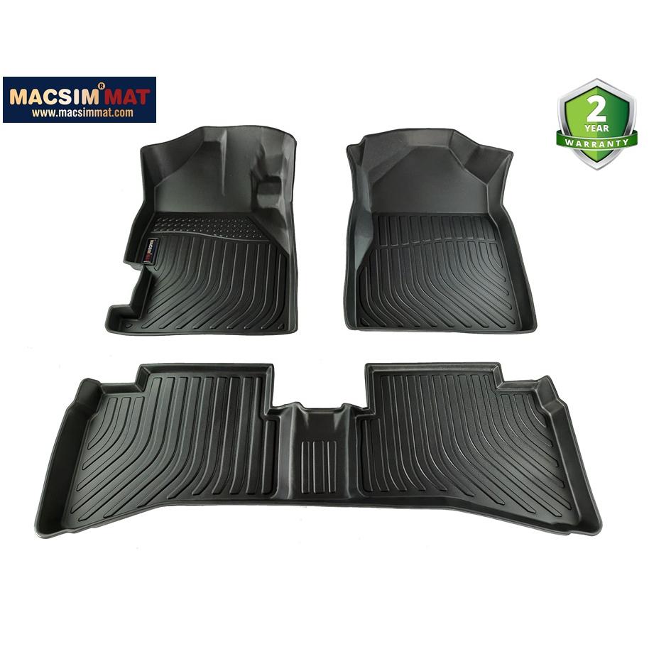 Thảm lót sàn xe ô tô Honda Brio 2018-2021 Nhãn hiệu Macsim chất liệu nhựa TPE cao cấp màu đen