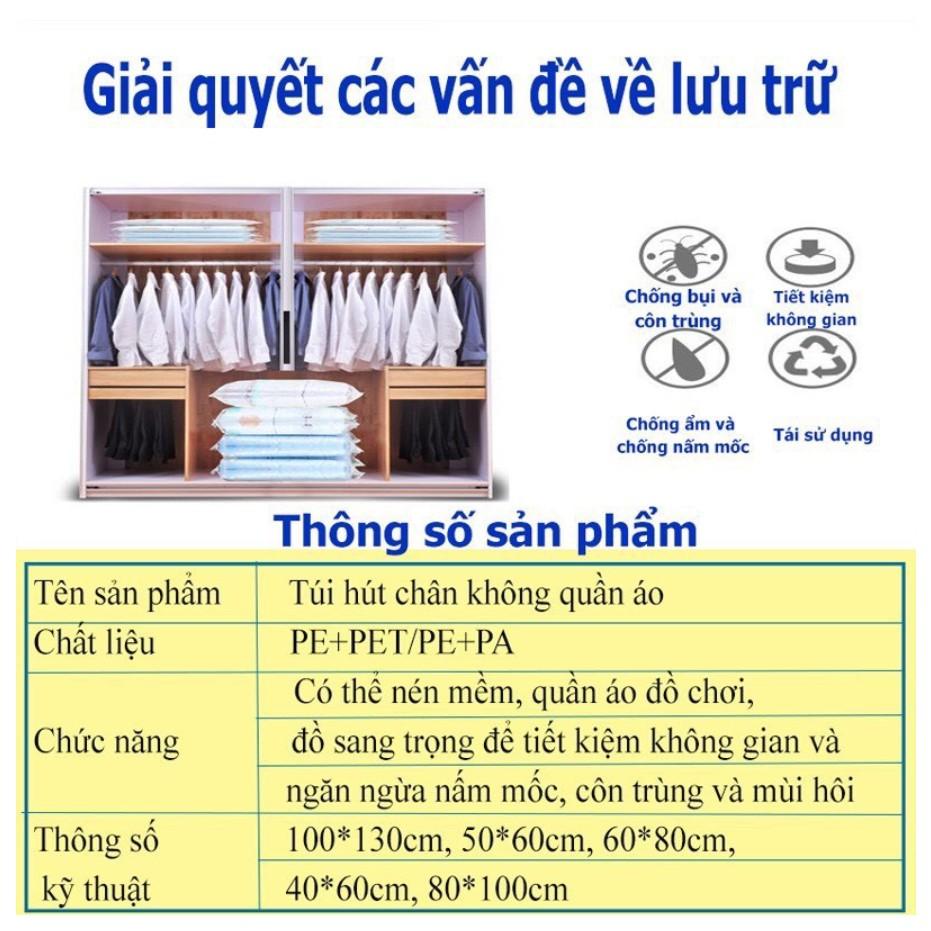 Combo 8 túi hút chân không đựng chăn màn, quần áo và bơm điện đa năng - Chống Nấm Mốc - Bụi Bẩn