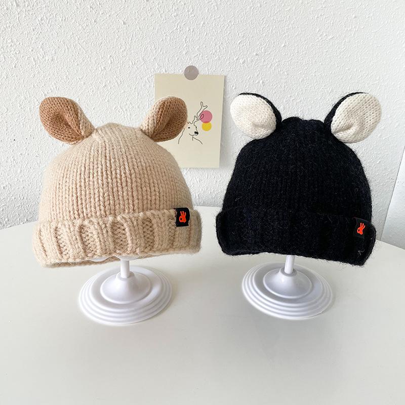 Nón Cho Bé Mùa Đông Trẻ Em Nón Len Dệt Kim Nón Dễ Thương Trẻ Em Khoác Thun Ấm Mũ Bonnet 42-48Cm dành Cho Bé Trai Bé Gái 4-15 M