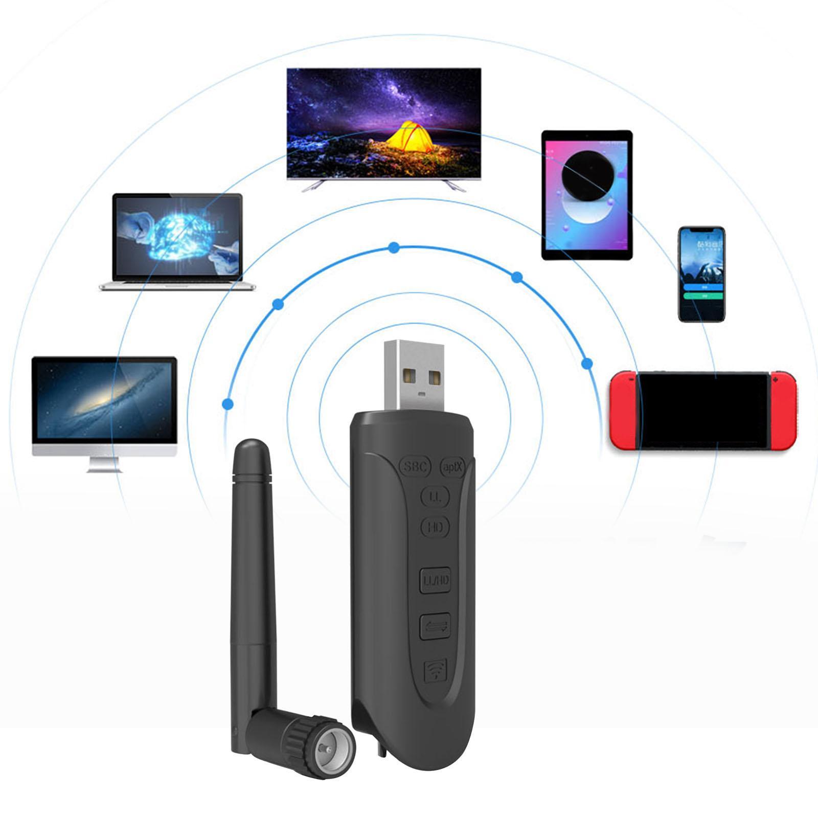 Wireless Audio Transmitter 3.5mm USB Transmitter for Mac for PC for Laptop for Linux