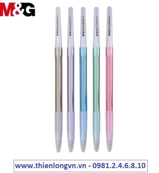 Combo 5 cây bút bi 0.5mm mực thơm M&amp;G - ABP 12530 ( ABP 834 ) mực xanh