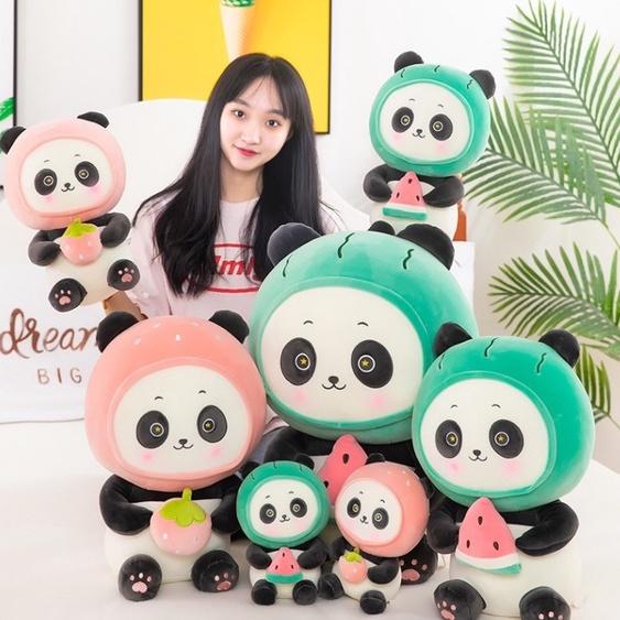 Gấu Bông Gấu Trúc Ôm Dưa Hâu, Gấu Ôm Dâu Tây Dễ Thương