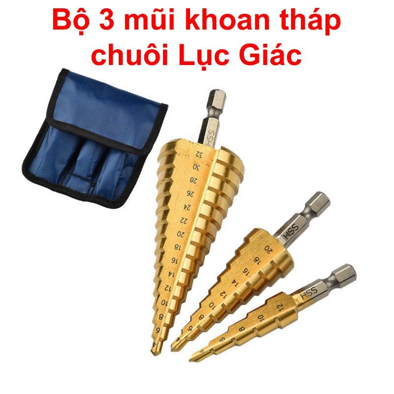 Mũi Khoan Tháp Mạ Titan Chuôi Lục Giác