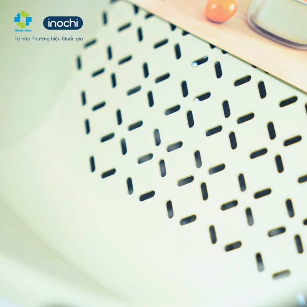 Bộ Thau Rỗ Vuông YOKO 23-27cm Sản Xuất Theo Tiêu Chuẩn Nhật Bản Công nghệ ion Ag+ giúp kháng khuẩn khử mùi - Chính hãng INOCHI ( Tặng kèm khăn lau PaKaSa)