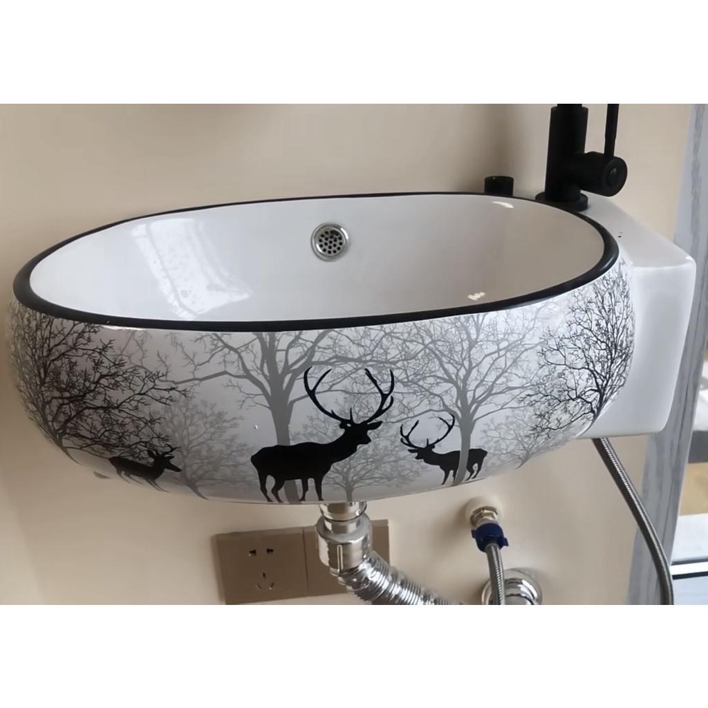 LAVABO GÓC PHẢI TREO TƯỜNG NHIỀU HOA VĂN