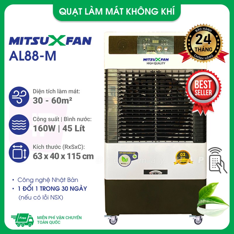 Quạt Hơi Nước Công Nghiệp Cao Cấp MITSUXFAN MSAL-500E Inverter DT 40-130m², 90 Lít, Công Nghệ Nhật Bản - Hàng Chính Hãng