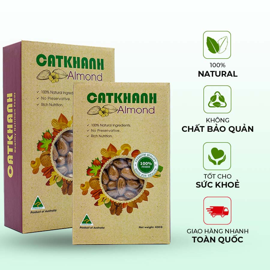 Hạnh nhân rang hộp Cát Khánh 450gr  - Nhập khẩu Mỹ