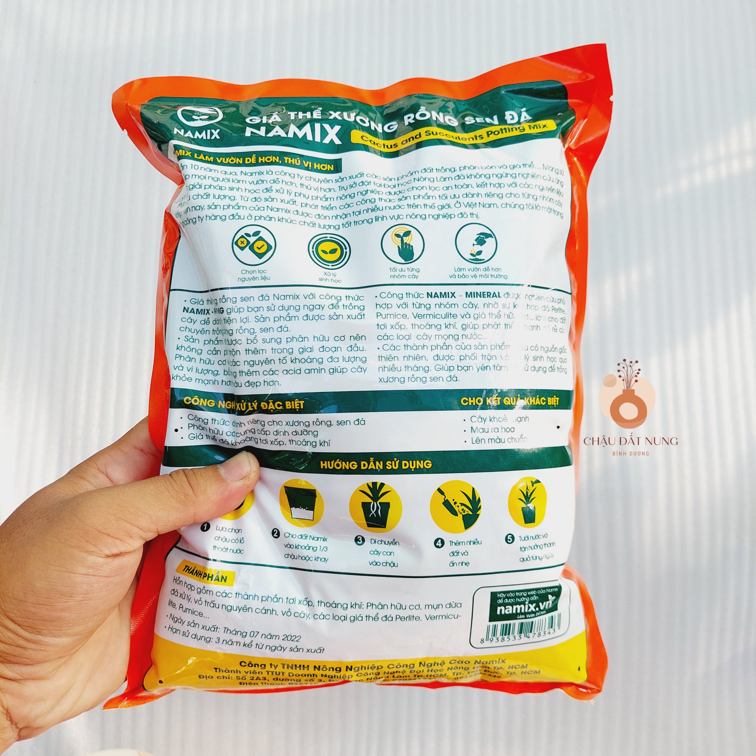 Đất trồng xương rồng sen đá CHUYÊN thuần FULL nắng mưa CAO CẤP Namix - bao 2dm3 - bao 5dm3