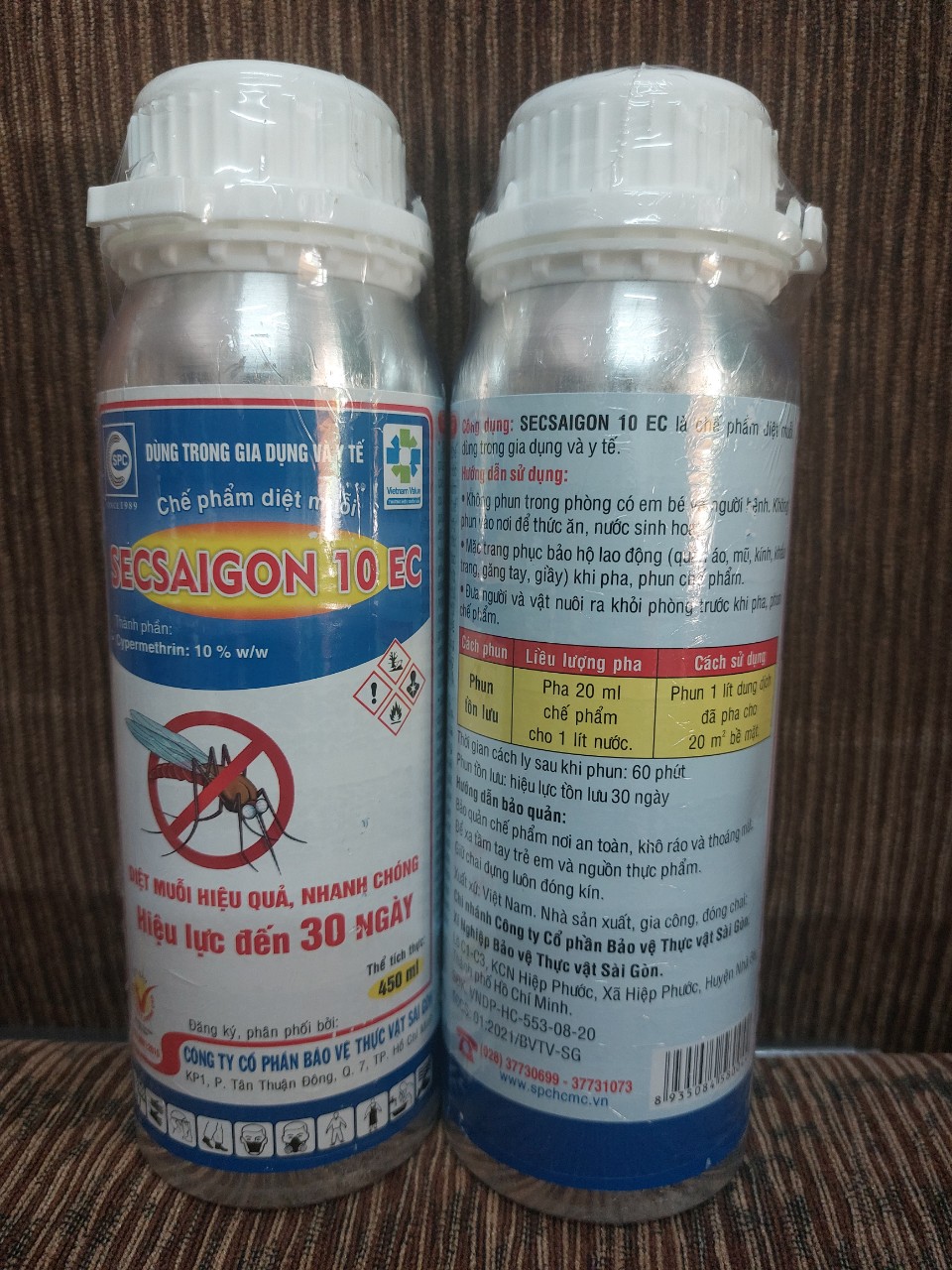 Thuốc diệt muỗi chai nhôm SEC SAIGON 10ec- chai 450ml