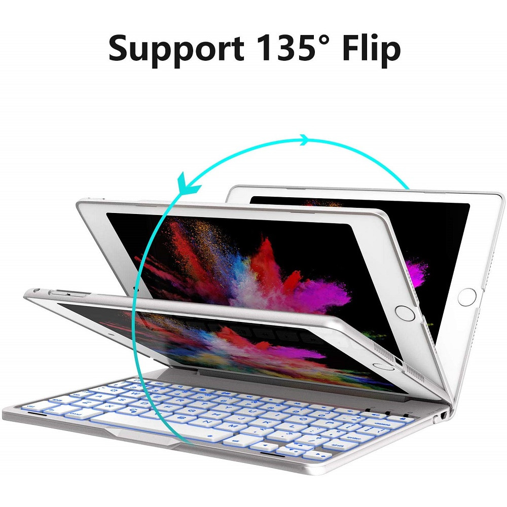 Bàn phím Bluetooth cao cấp dành cho iPad Mini 123 - 7 màu đèn cho bàn phím