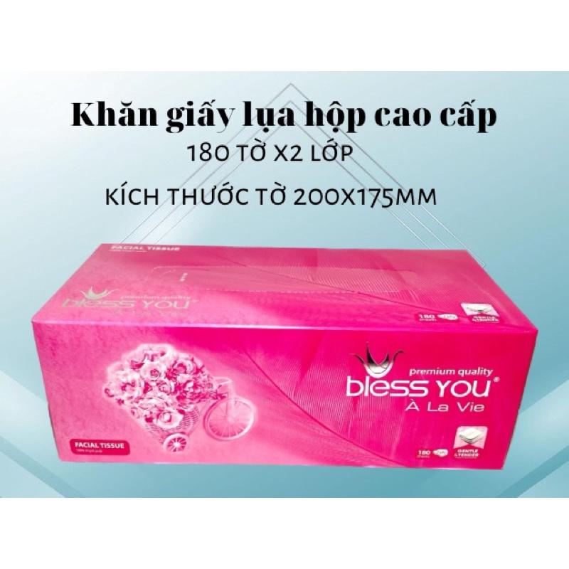 Khăn giấy hộp cao cấp Bless You À La Vie 180 tờ x2 lớp Facial tissue