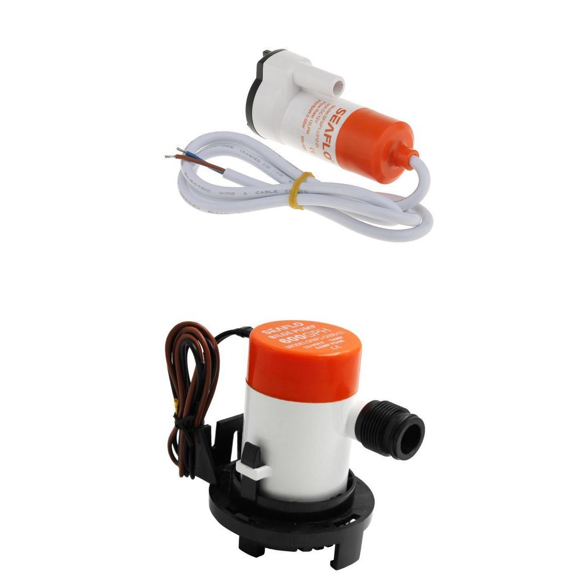 12V 600GPH Submersible Bilge Pump & 3.2 GPM 12L Water Pressure Pump