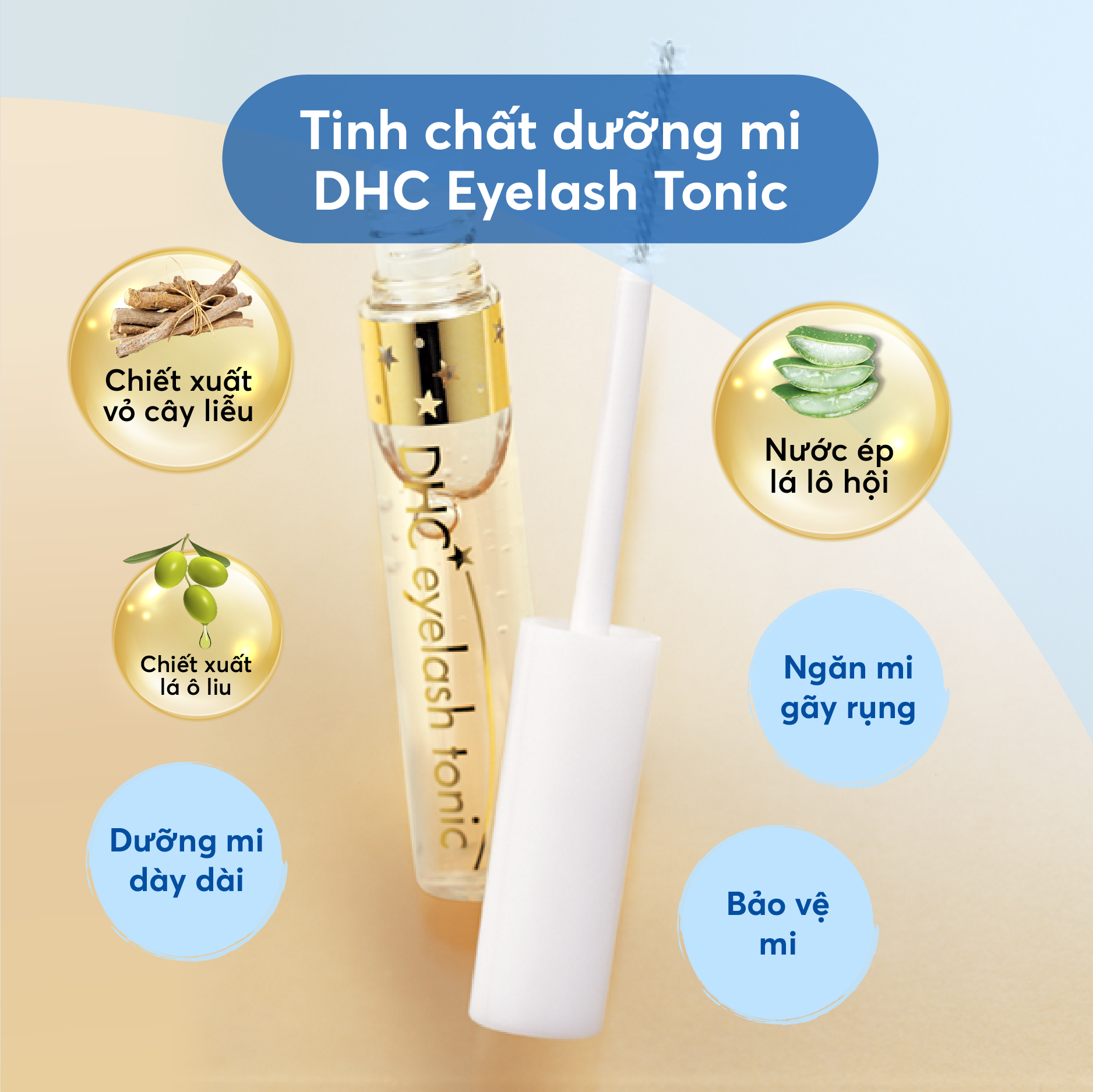 Dưỡng mi DHC Eyelash Tonic hỗ trợ kích thích mọc mi, làm dày, dài và chắc khỏe lông mi - chiết xuất 100% từ thiên nhiên - Massel Official