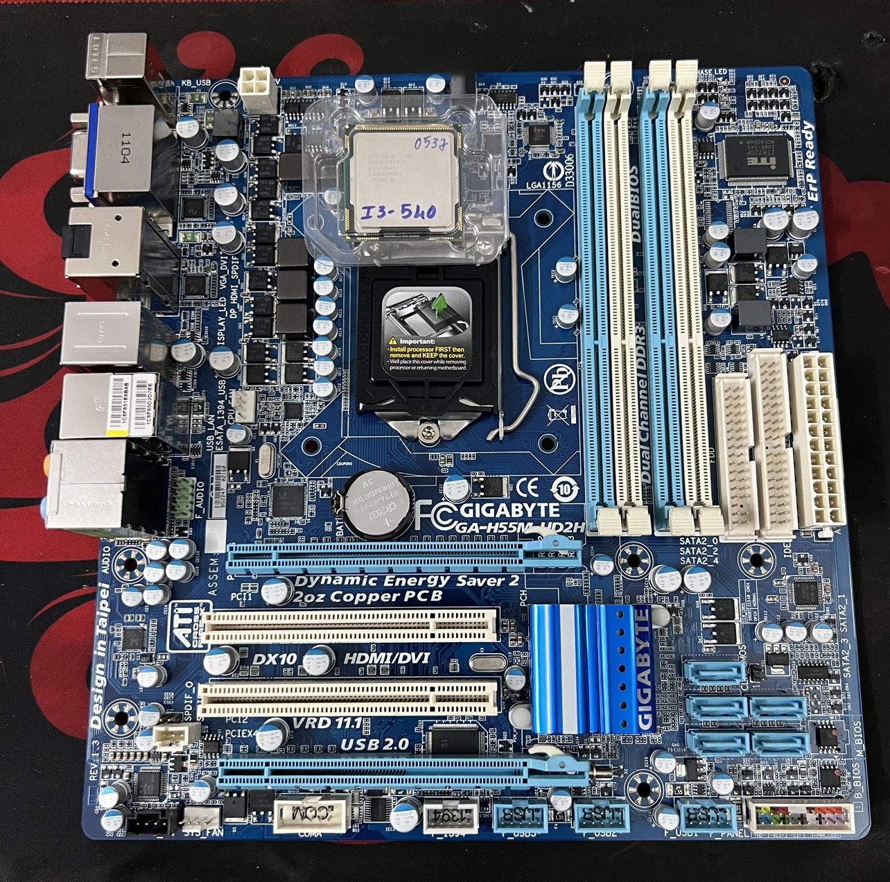 COMBO (Mainboard) GIGABYTE GA-H55M-UD2H + CPU Core i3-540 - HÀNG CHÍNH HÃNG