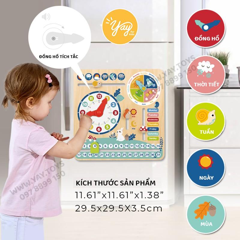 Lịch Gỗ Giáo Cụ Montessori Tiếng Anh Cho Bé 3+ Tooky Toy