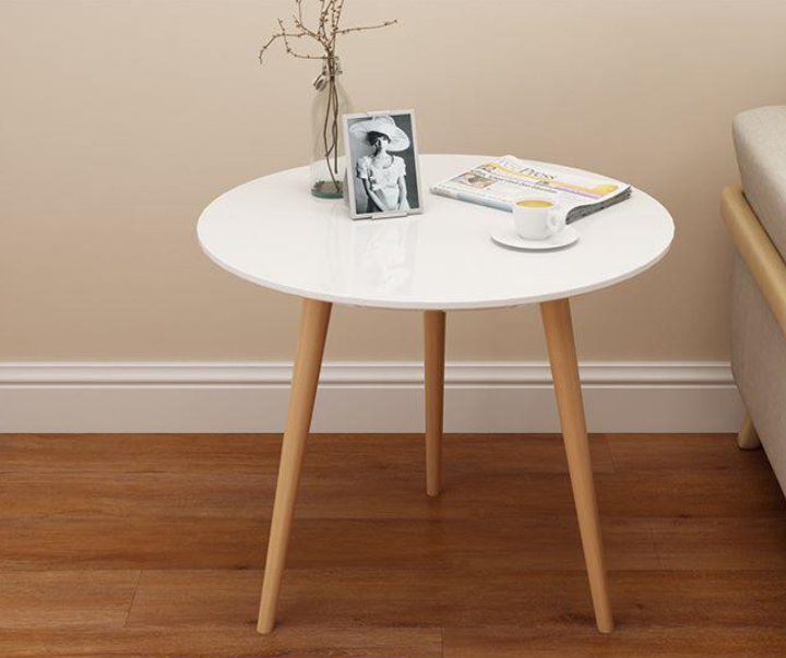 Bàn trà, bàn sofa tròn trắng 60x50, bàn cafe phòng khách, bàn đọc sách, bàn gỗ MDF chất lượng cao