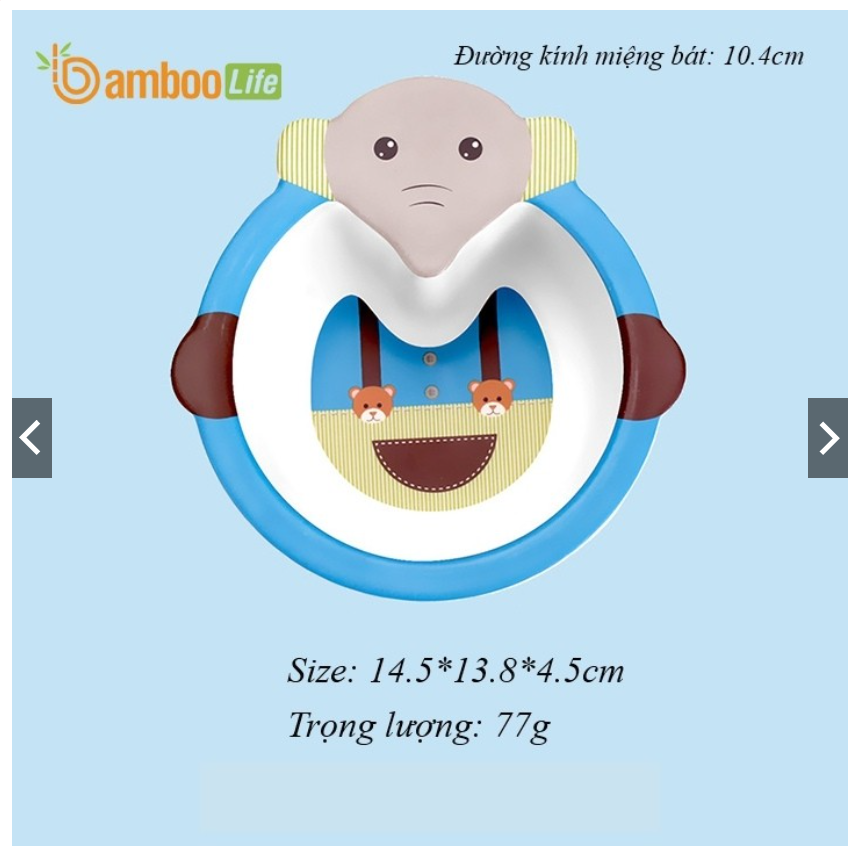 Bát ăn dặm sợi tre- Chén ăn dặm hình động vật ngộ nghĩnh chất liệu tự nhiên an toàn cho bé