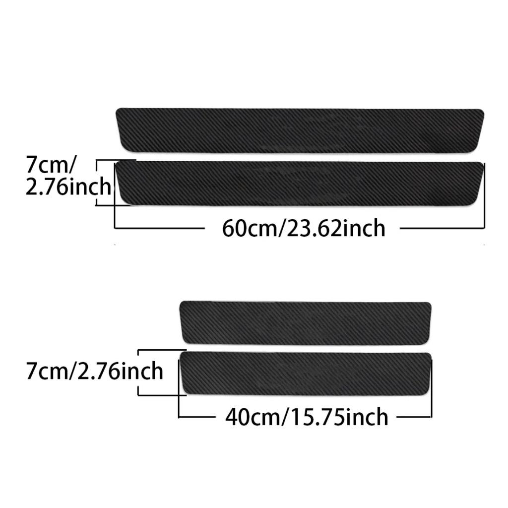 Bộ 4 Miếng Decal da Dán Chống Trầy Nẹp Cửa Xe Hơi cấu tạo Sợi Carbon Miếng Dán Cửa Xe Hơi Bằng Sợi Carbon Chống Trầy