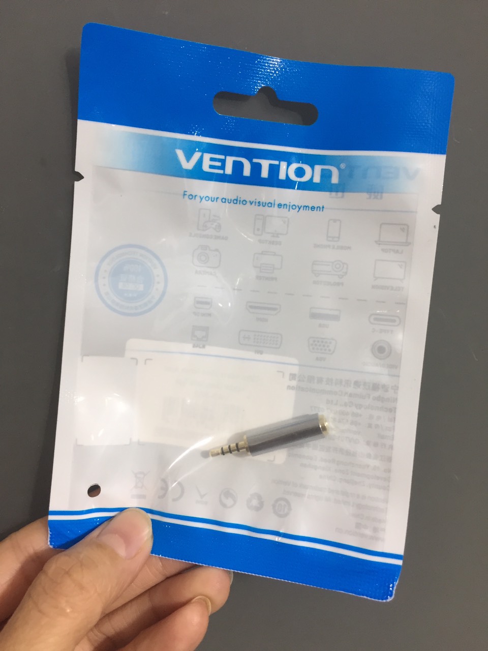 Đầu chuyển Audio 2.5 male ra 3.5 female Vention VAB-S02 _ Hàng chính hãng