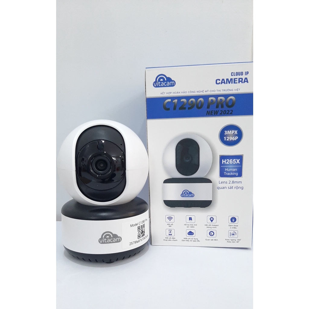 CAMERA IP VITACAM C1290 PRO - 3.0MPX ULTRA HD ,GÓC SIÊU RỘNG ,XOAY 360