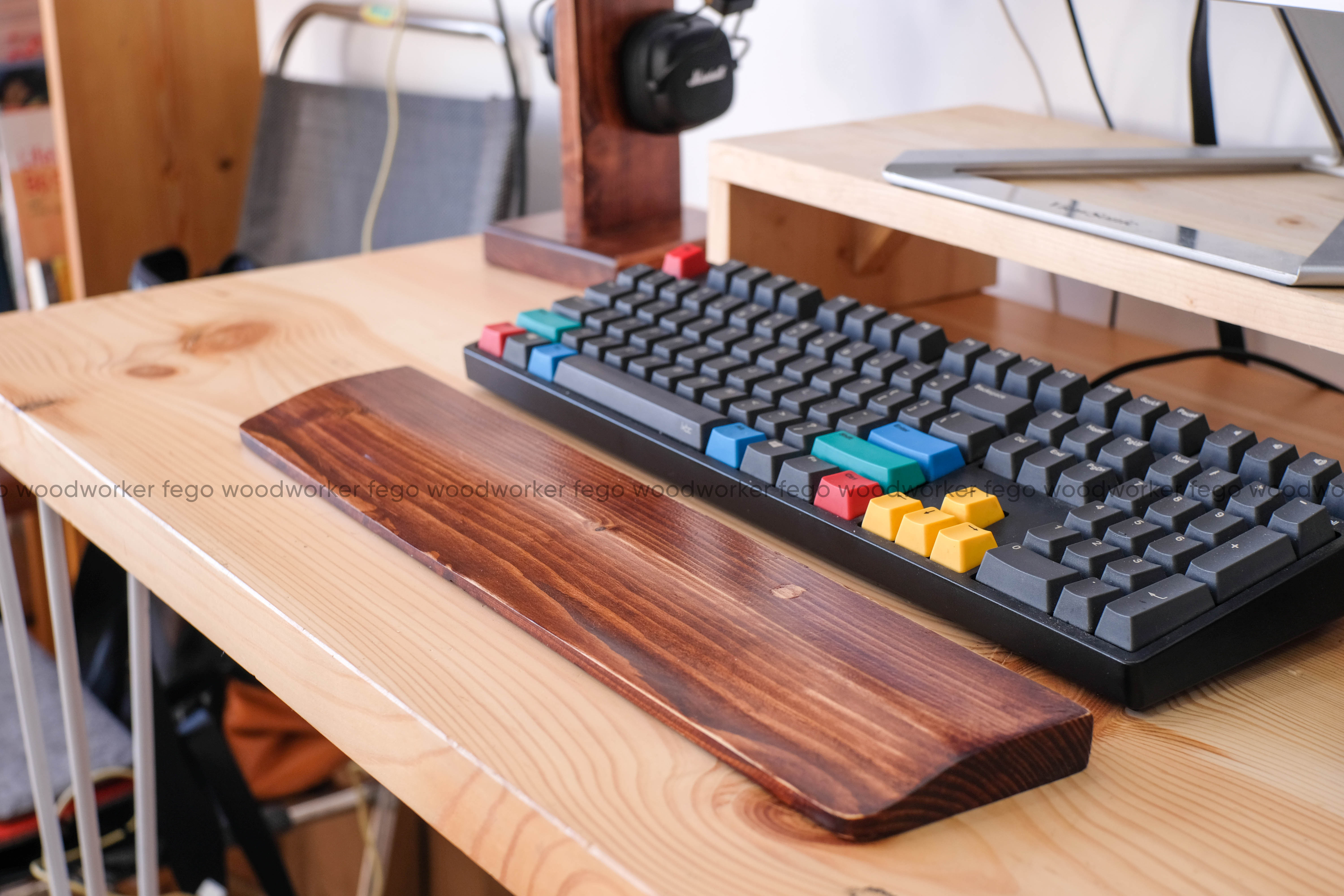 Kê tay bàn phím cơ FEGO gỗ thông - Hàng Chính Hãng, Phụ Kiện Kê lót Tay Máy Tính/Laptop / Bàn phím Fullsize/ TKL/ Keychon