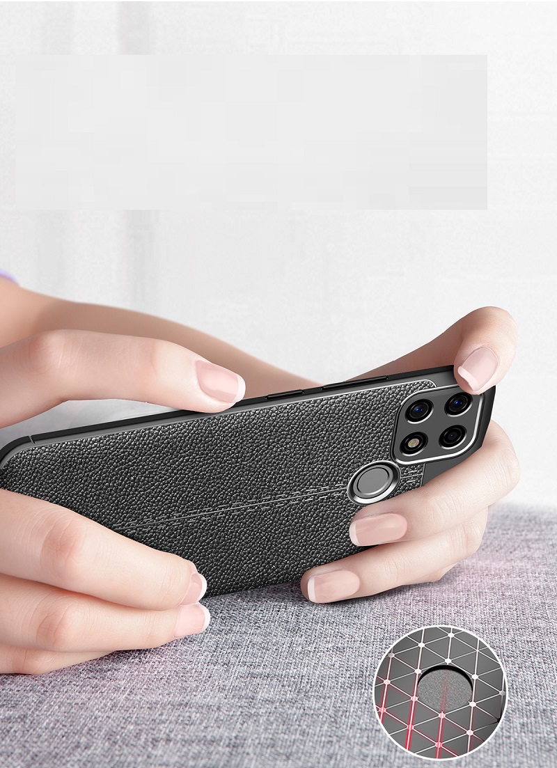 Ốp lưng dành cho OPPO A15 silicone vân da chống bám vân tay chính hãng AUTO FOCUS