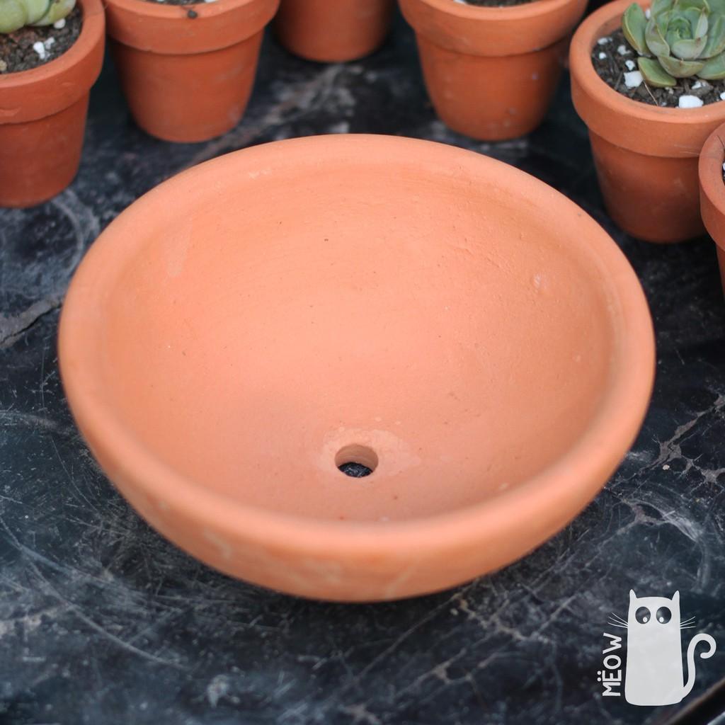 Chậu đất nung Chảo nhỏ 13x5cm | Chậu trồng sen đá, xương rồng, các loại cây mọng nước