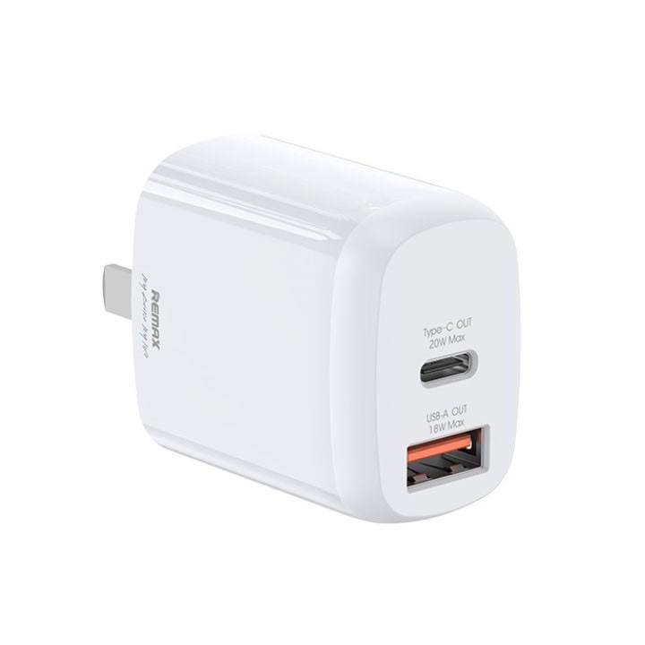 Củ Sạc Nhanh Chuẩn Kép Pdqc 20W Remax Rp - U64 - Hàng Chính Hãng - Trắng