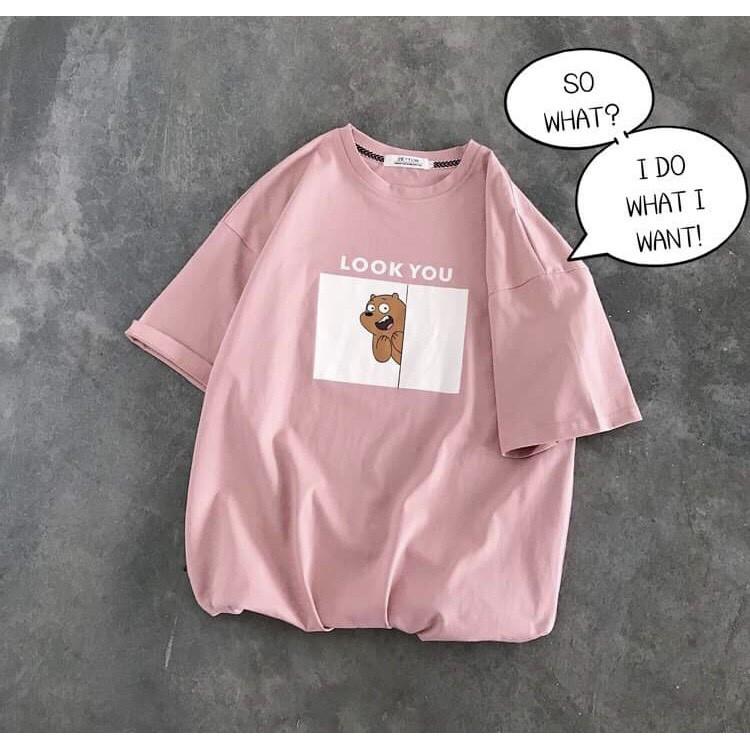 Áo thun tay lỡ form rộng LOOK YOU - Unisex nam nữ đều mặc được