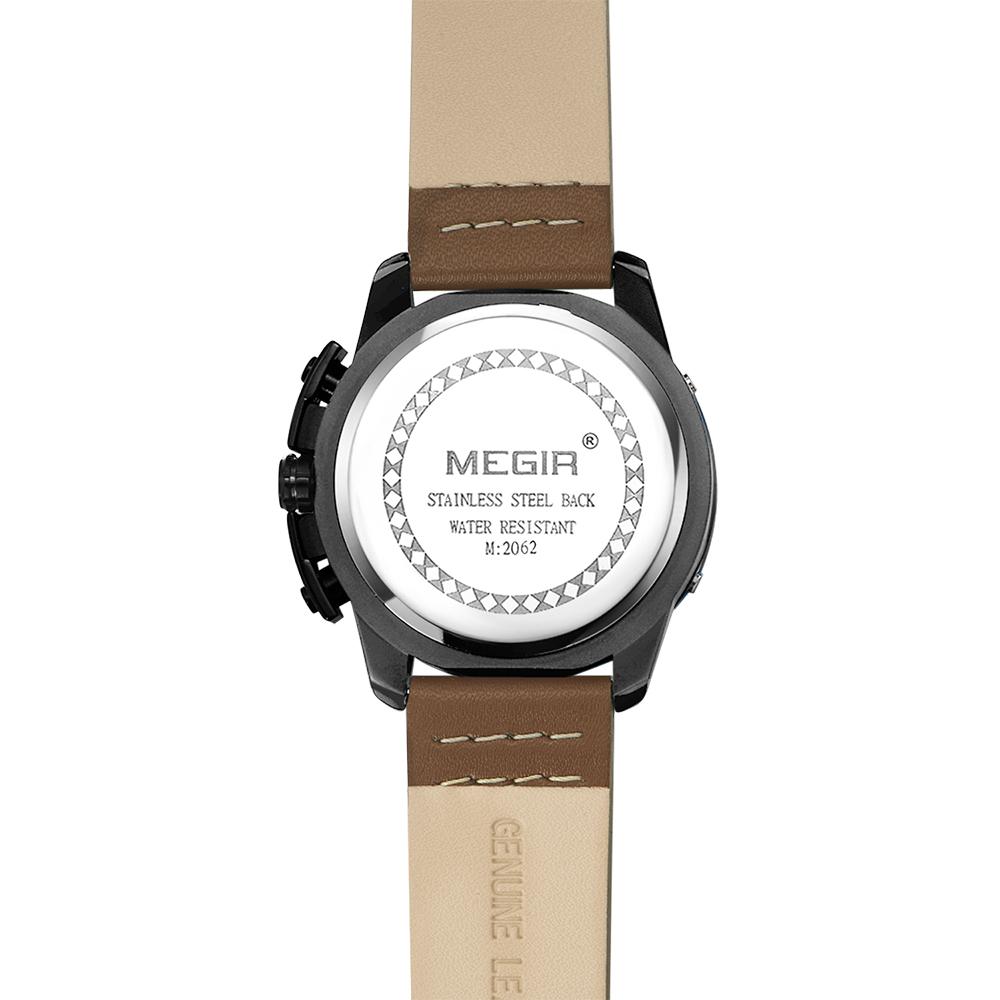 Đồng hồ đeo tay nam MEGIR thể thao thời trang Quartz chống nước 3ATM