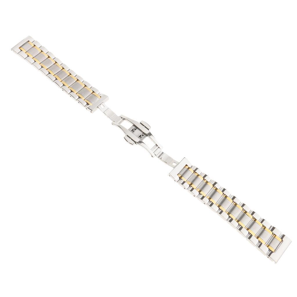 Stainless Steel Solid Links  Strap Butterfly Buckle Belt