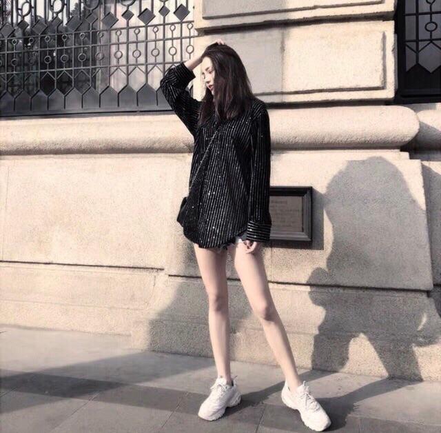 ÁO SƠ MI NHUNG NHŨ DÁNG DÀI