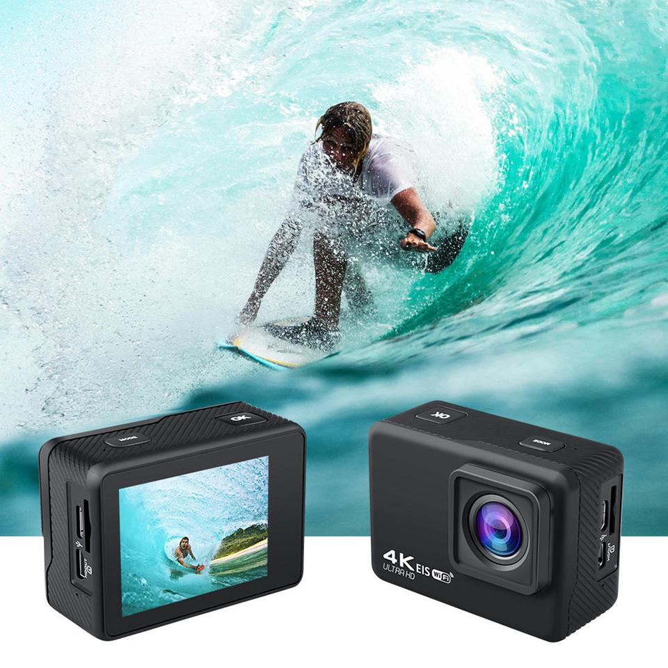 4K 60fps 24MP IMX386 Máy ảnh hành động WiFi với màn hình EIS 170 độ góc rộng ống kính không thấm nước dưới nước