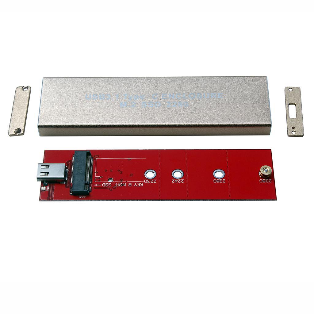 Hard Disk Case Enclosure M.2 NGFF SSD to USB 3.1 Type-C Converter Adapter