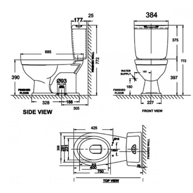 Bồn cầu 2 khối American Standard  Caravell Plus VF-2321 (VF-3322+VF-4331)