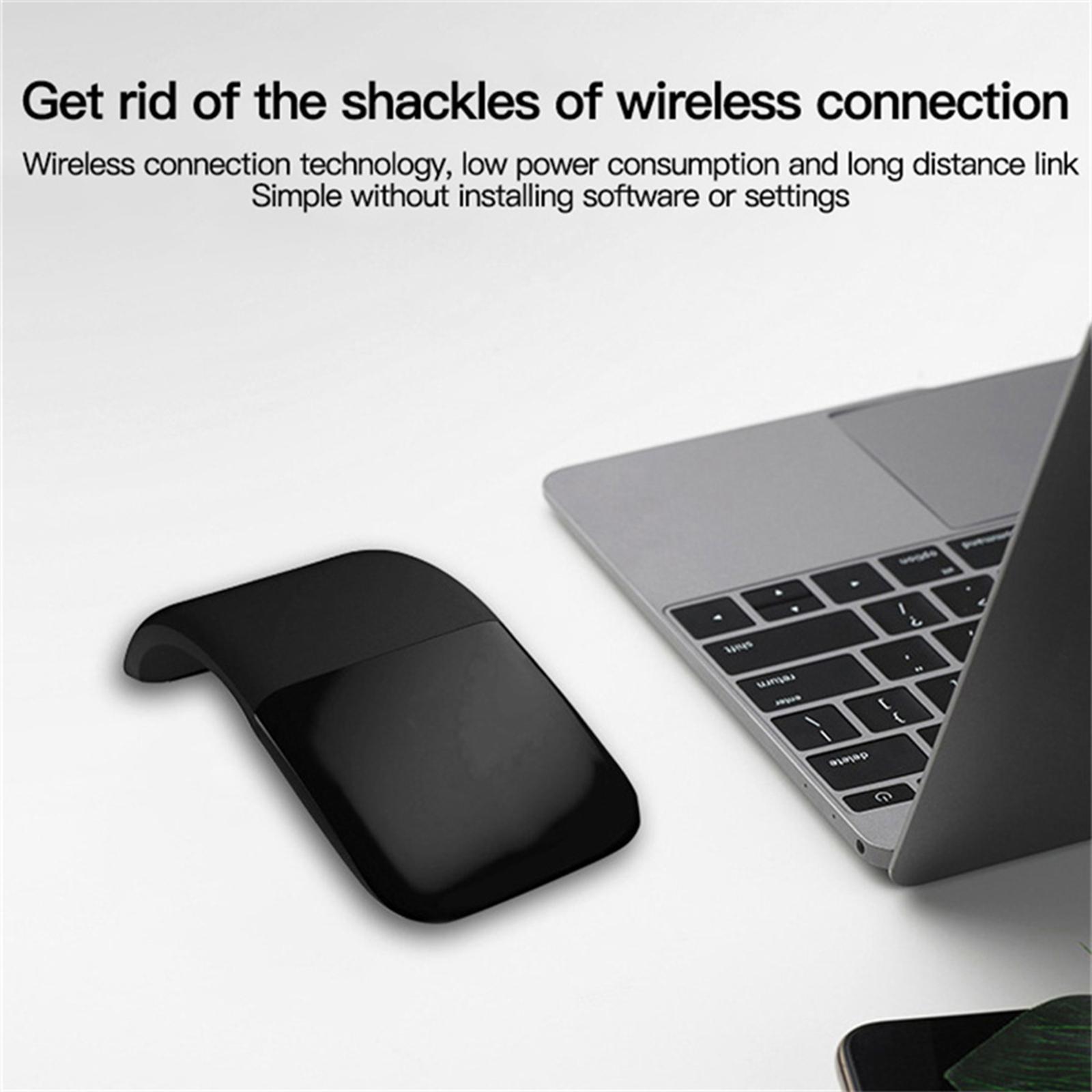 Bluetooth Touch Mouse Curved Mini Lightweight Folding for Tablet Laptop