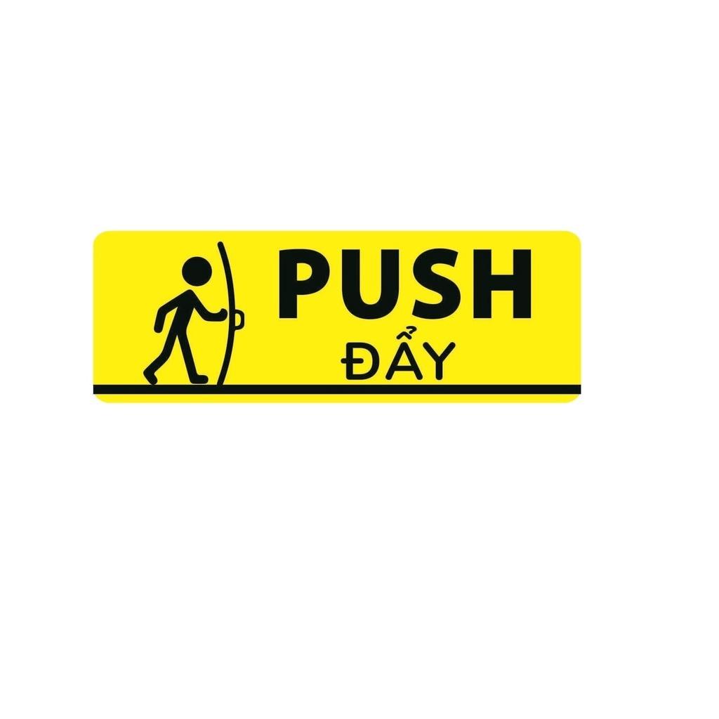 Tem Dán Cửa Kính Mở Cửa Kéo và Đẩy | Pull & Push - 02 Tem Decal Nhựa Cảnh Báo Dán Cửa Ra Vào, Dễ Dàng Sử Dụng. TakyHome 5001