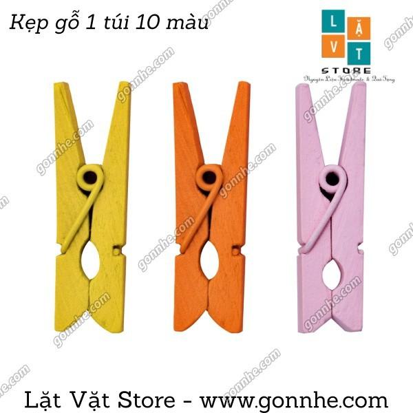 Bộ Kẹp Gỗ Một Túi 10 Cái - Màu Sắc Khác Nhau