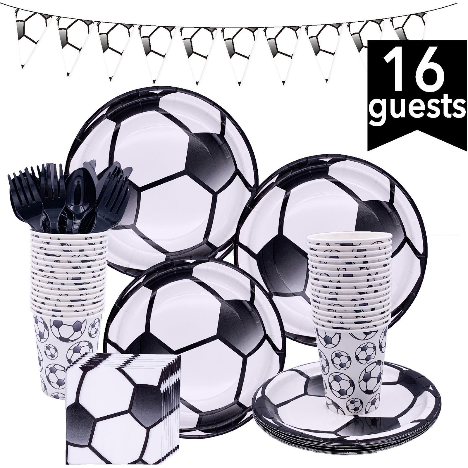 Paper Party Tableware Set Football Theme for Graduation Birthday
