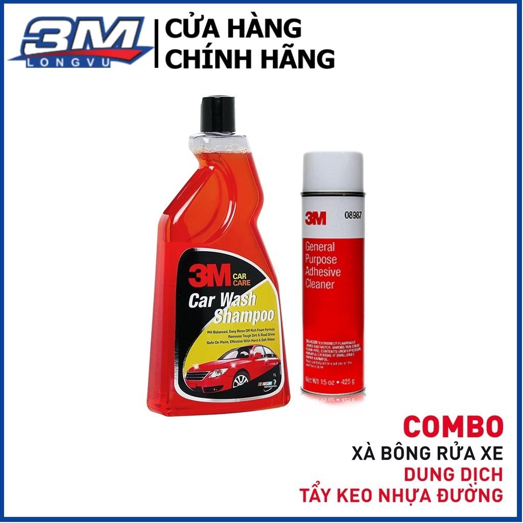 Combo Dung Dịch Tẩy Keo, Nhựa Đường 3M 08987 425g Và Xà Bông Rửa Xe 3M Car Wash Shampoo 1L - 3M Long Vu