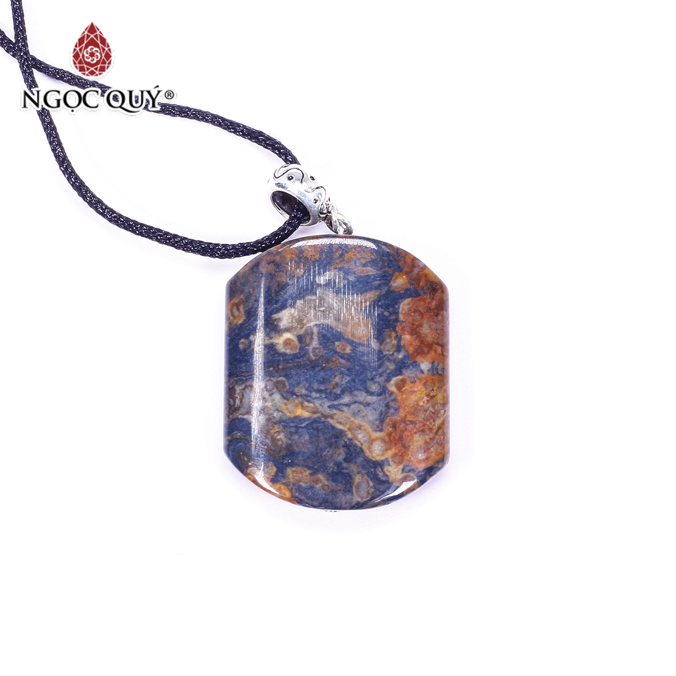 Mặt dây chuyền gổ hóa thạch 30x25mm mệnh hỏa, mộc - Ngọc Quý Gemstones