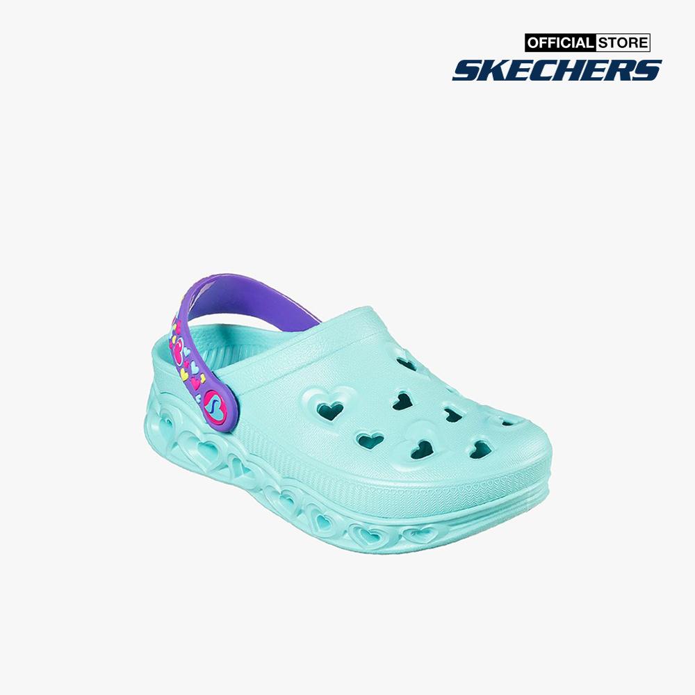 SKECHERS - Giày đế bệt bé gái mũi tròn phối quai Light Hearted 308023l-TURQ