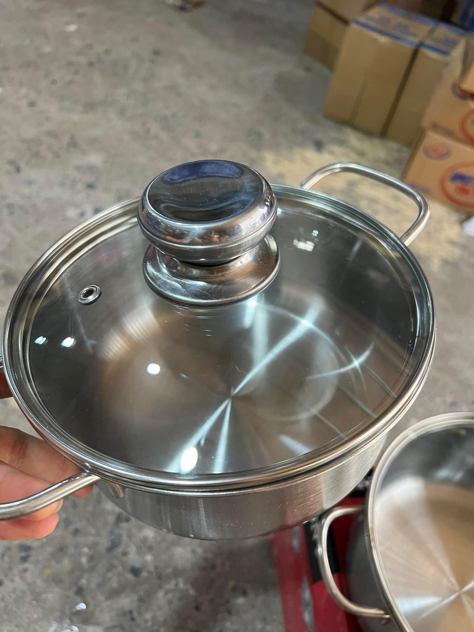 BỘ 3 NỒI INOX HÀNG KHUYẾN MẠI SIZE 16-18-24CM SIÊU ĐẸP