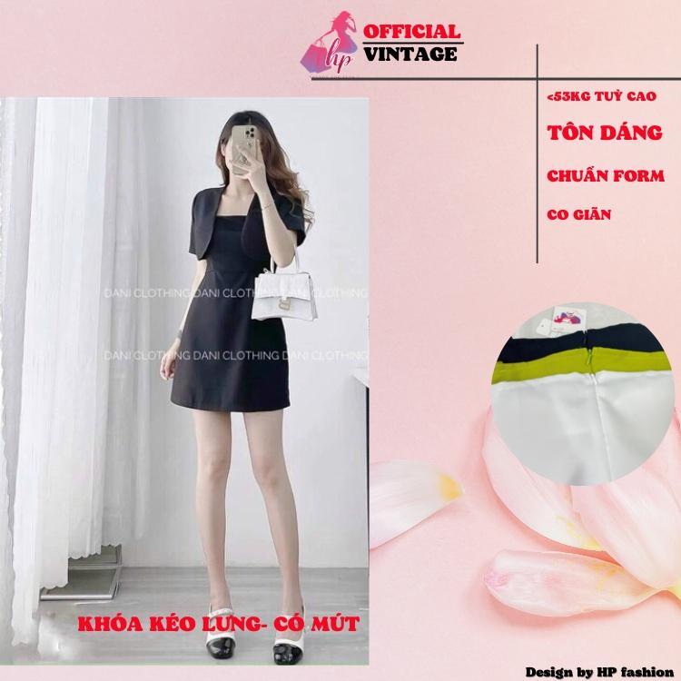 Set đầm body 2 dây kèm áo khoác tay ngắn kiểu hàn quốc tôn dáng VD452