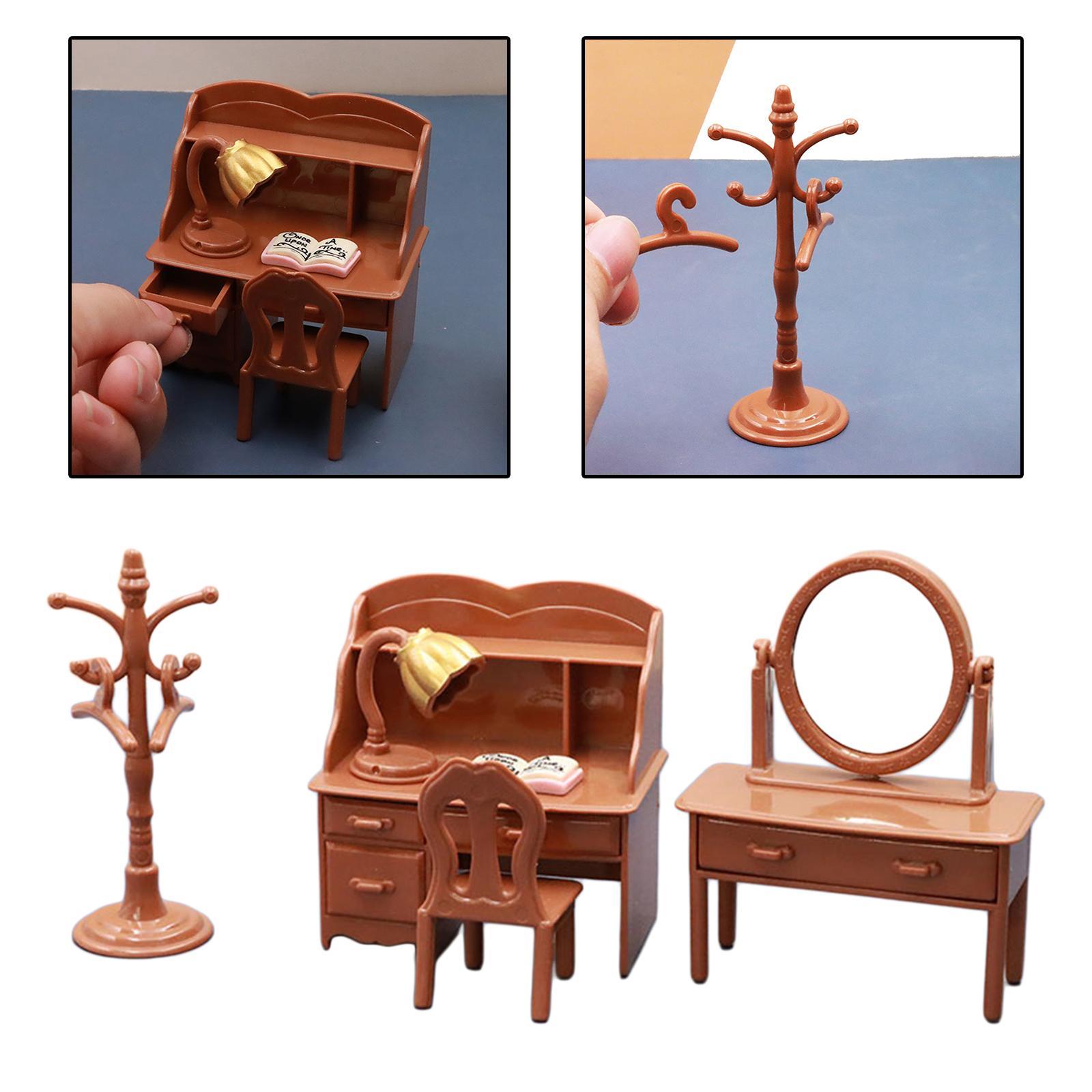 1/12 Dollhouse Miniature Wooden Bedroom Furniture Kit Chair Decor