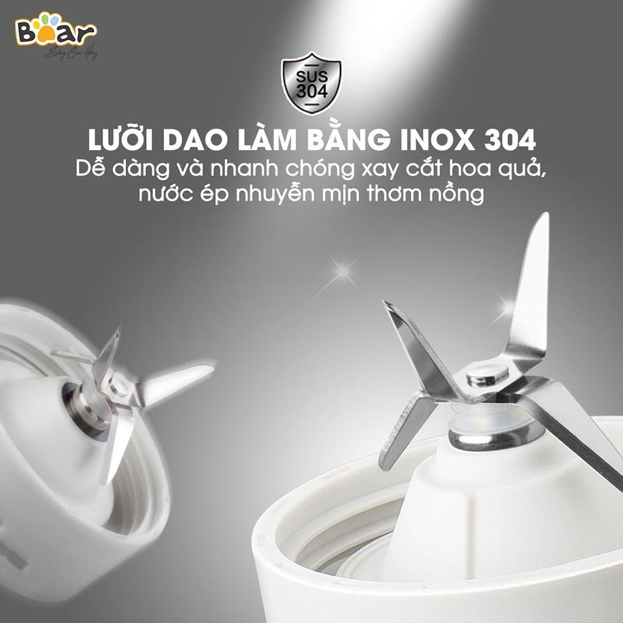 Máy Xay Sinh Tố Cầm Tay Bear, Xay Hoa Quả Công Suất Lớn, Chất Liệu An Toàn LLJ-D04A1 - Hàng Chính Hãng Bảo hành 18 Tháng