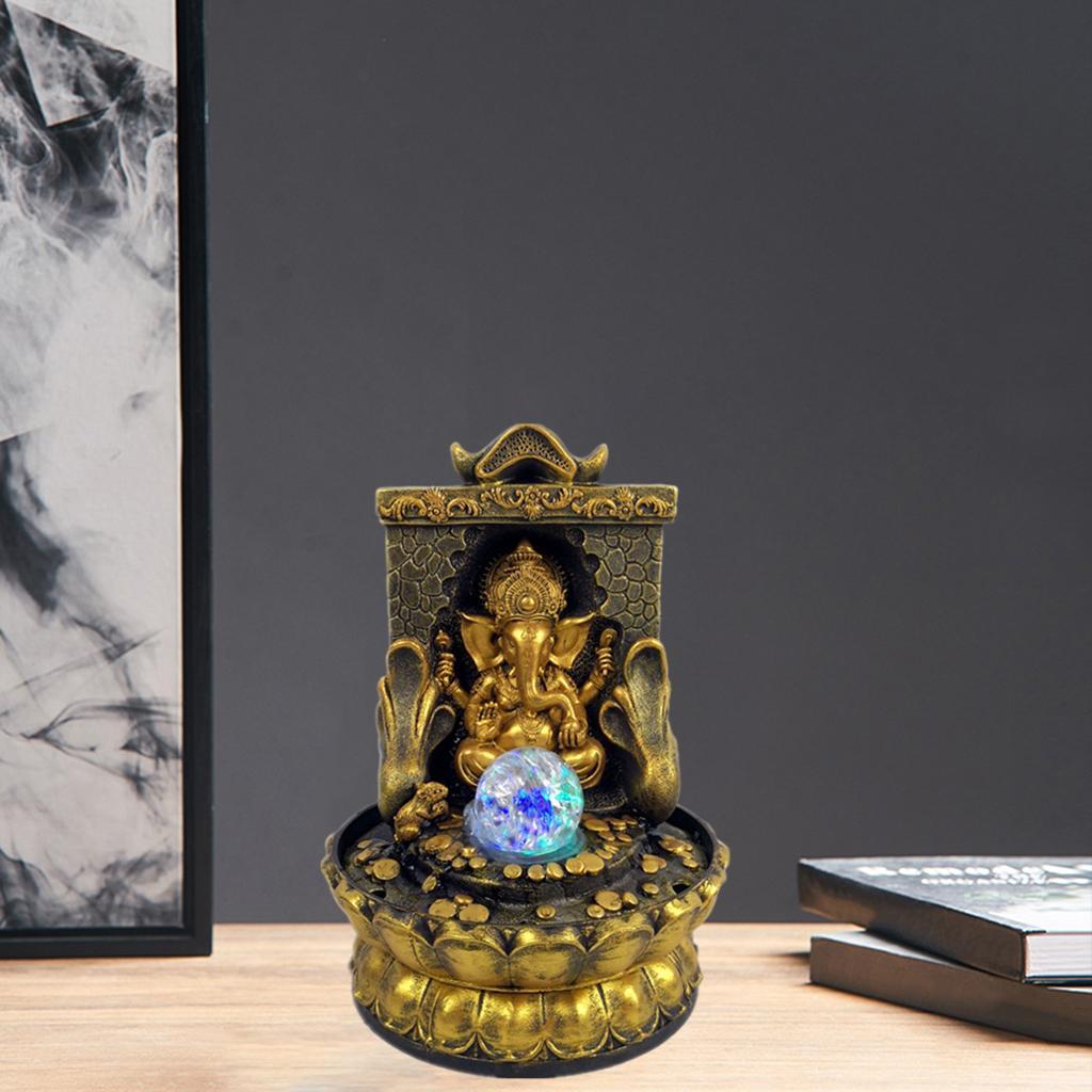 Resin Statues Tabletop Water Fountain for Relaxation Decoration