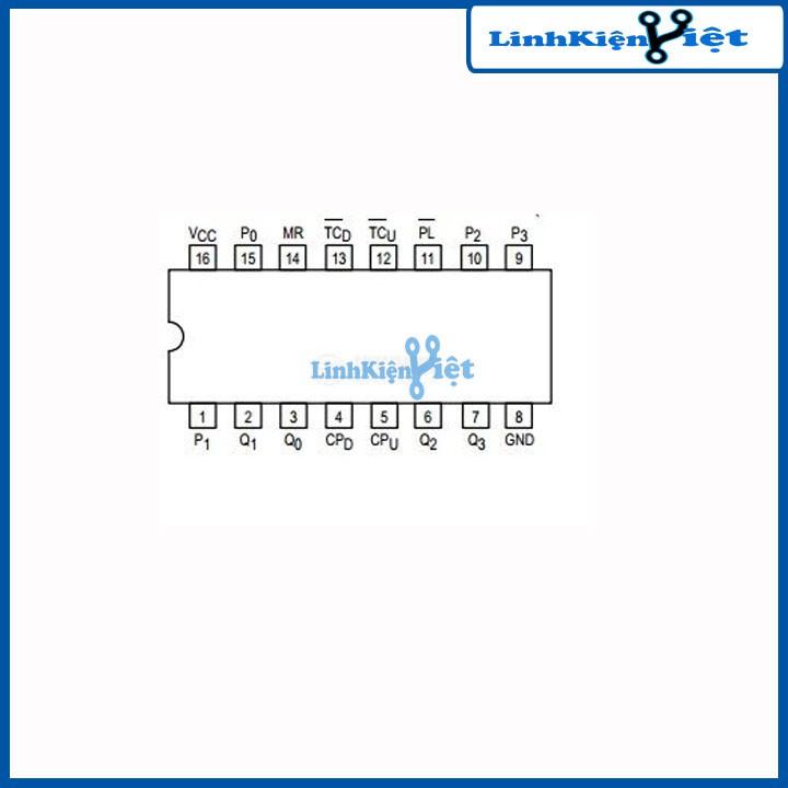 Chíp 74LS193 Binary Up/Down Counter with Clear DIP16