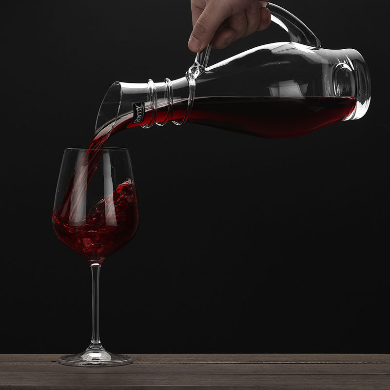 Bình Rượu Vang Thủy Tinh Cao Cấp Vòng Xoắn Chất Liệu BOROSILICATE 1000 ML DECOR LUXURY - Hàng Nhập Khẩu