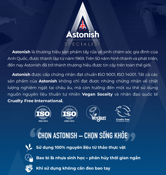 NƯỚC LAU BẾP CHANH TƯƠI ASTONISH C6760 750ML